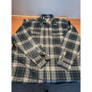 EDDIE BAUER LEGENDS MENS SZ XXXL TALL LONG SLEEVE BUTTON UP COTTON PLAID